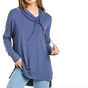 Bobi Los Angeles Cowl Neck Sweatshirt Coast Blue Size M NWT
